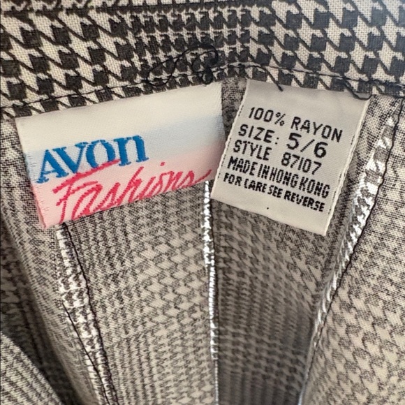Vintage Avon Fashions Black & White Houndstooth Checkered Pleated Mini Skirt 5/6 - Picture 4 of 5